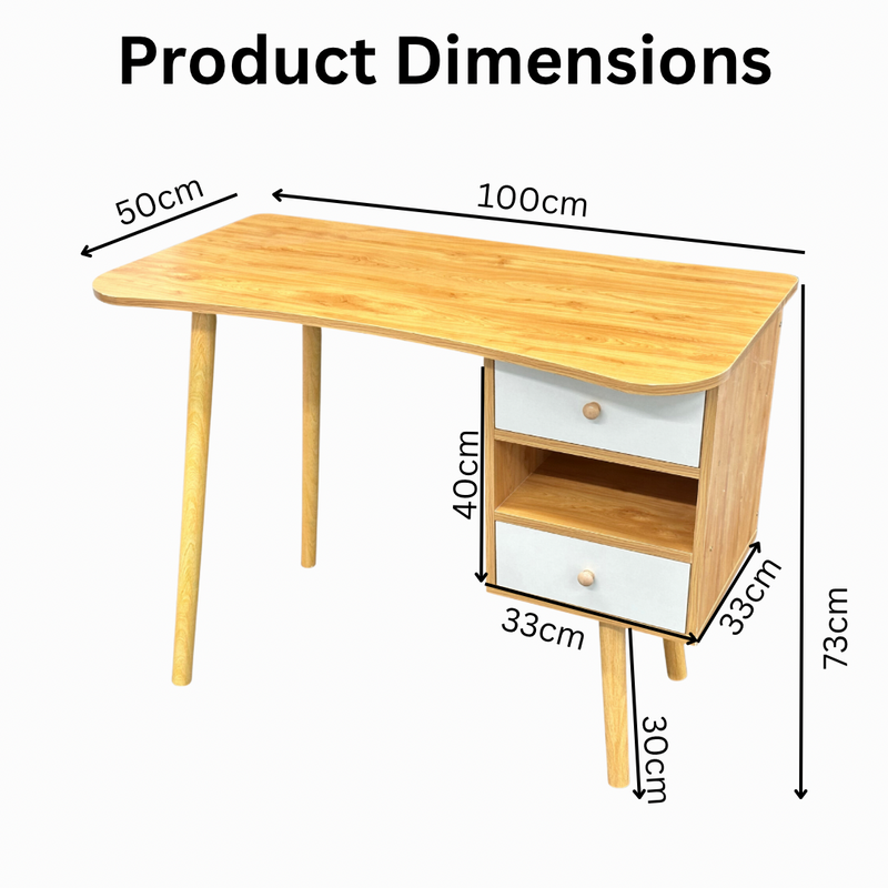 Minimalist Computer Desk with Storages Saving Workstation Home Office Laptop Desk Workstation L & W 100 x 50cm