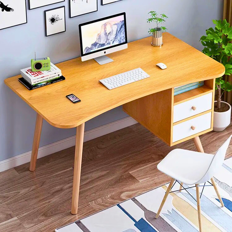 Minimalist Computer Desk with Storages Saving Workstation Home Office Laptop Desk Workstation L & W 100 x 50cm