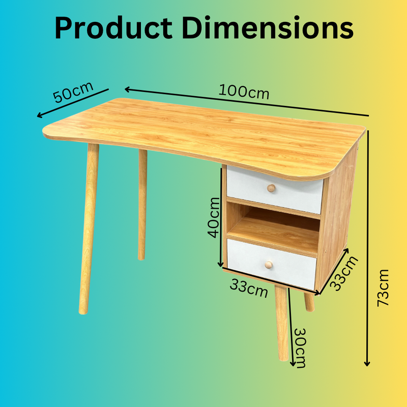 Minimalist Computer Desk with Storages Saving Workstation Home Office Laptop Desk Workstation L & W 100 x 50cm