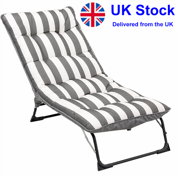 Unicorn Furniture Padded Reclining Lounger Garden Chair Adjustable Chaise Patio Pool Sunlounger