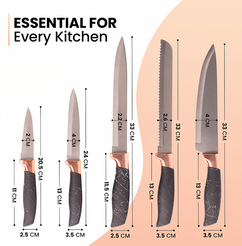 Index Chopping Board Set with Knives, 4pcs Plastic Colour Coded Chopping Board Set & 5pcs of Knives