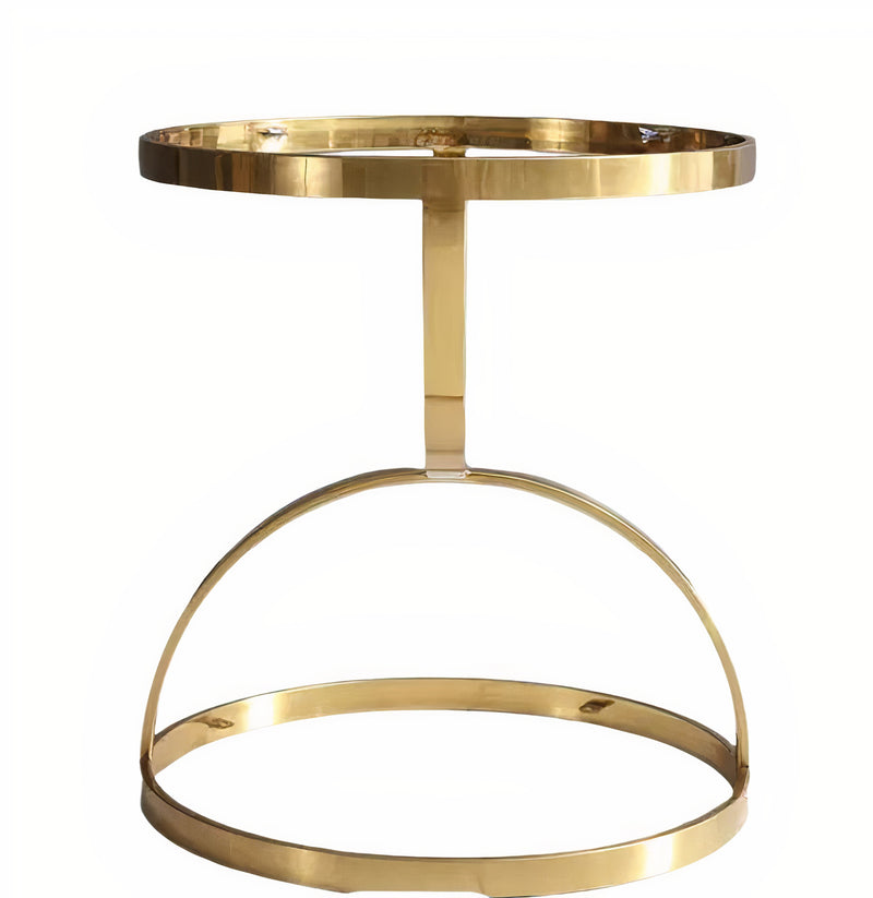 Luxurious Round Marble Coffee Table Sturdy Stainless Steel Gold Side Table 2 Tier Side  Modern Coffee Table