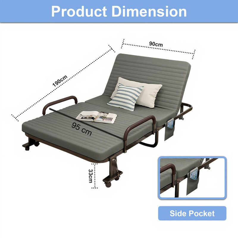 Folding Bed - 6 Level Adjustable Foldable Bed - Fold Away Bed